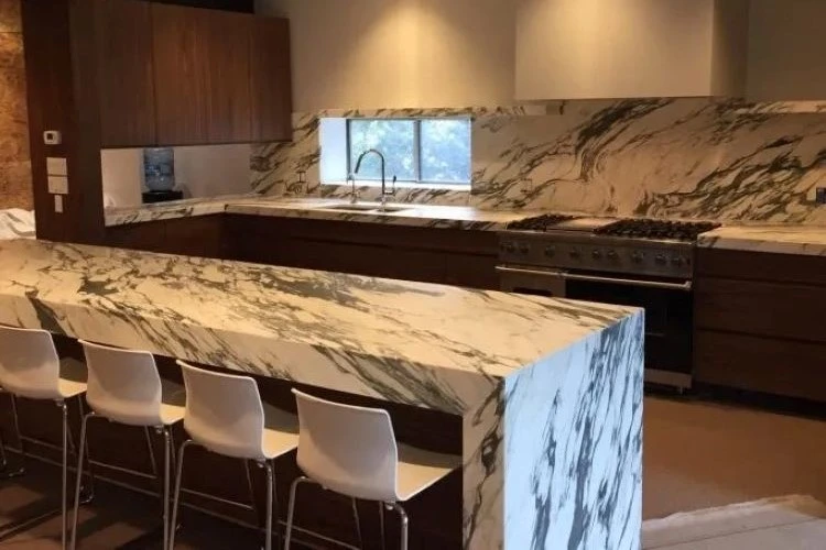 Calacatta Manhattan Marble kitchen design dining table Calacatta Manhattan Marble kitchen design dining table
